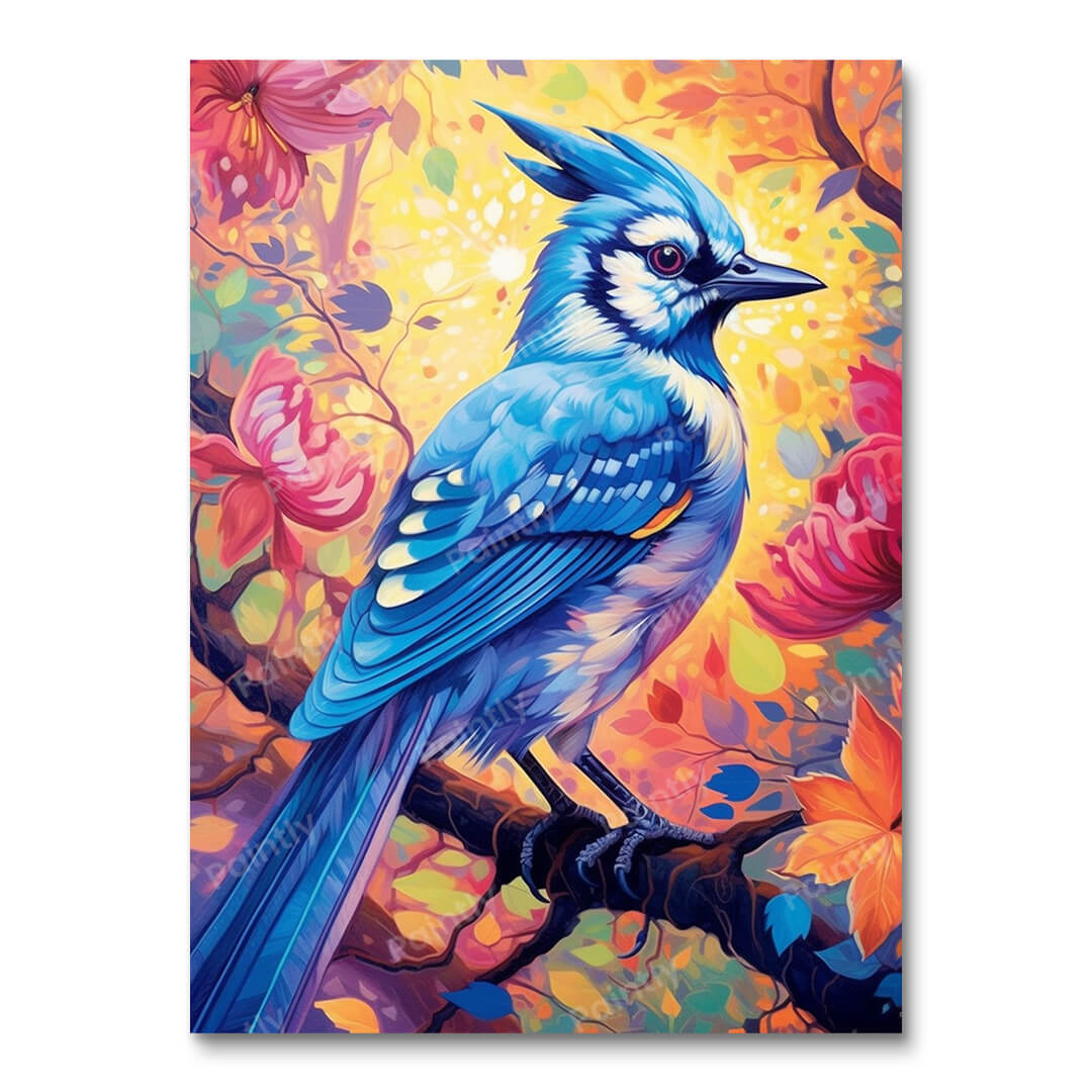 Floral Blue Jay