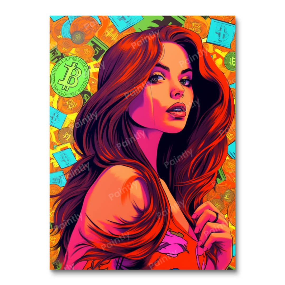 Bitcoin Pop Art Tattoo Girl