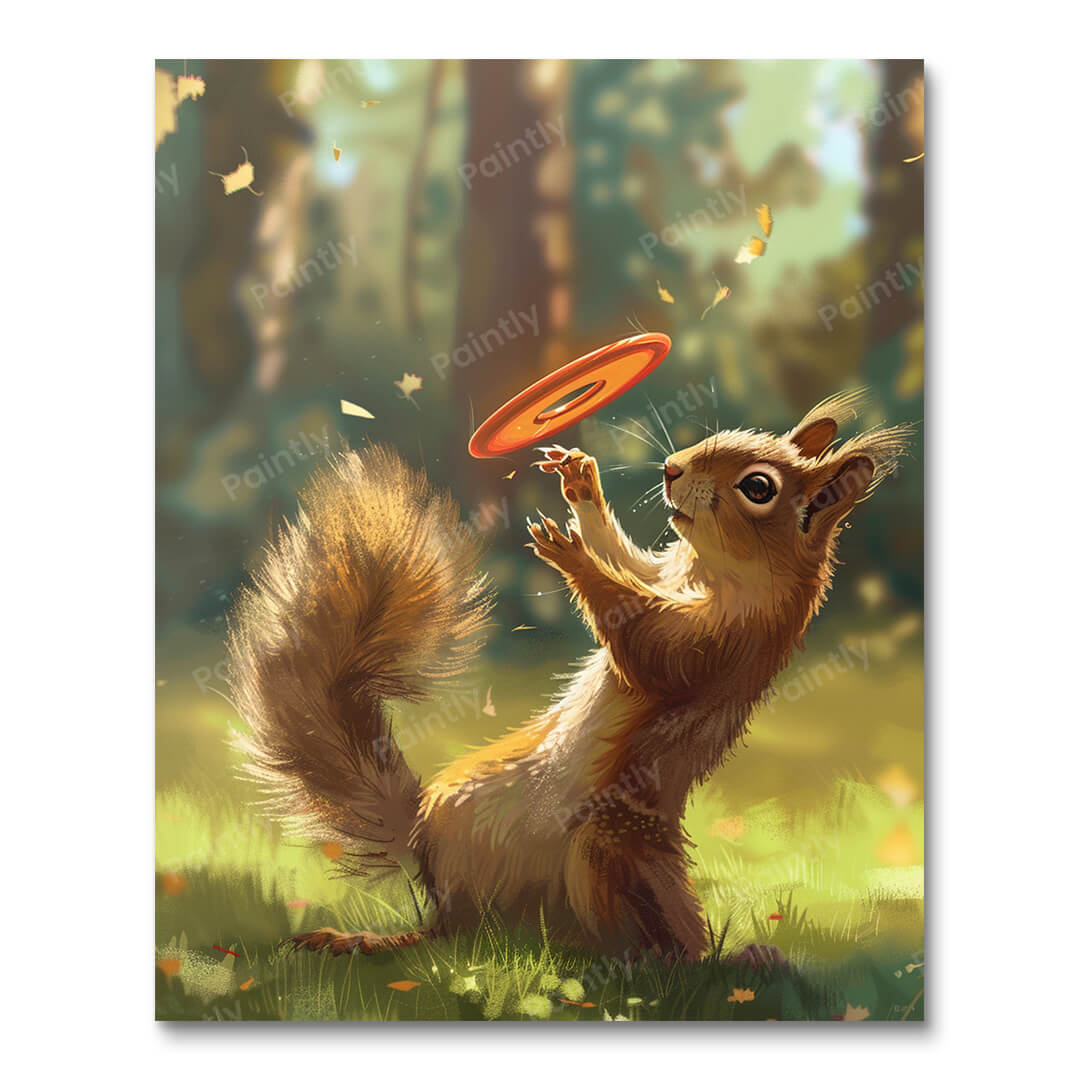 Squirrel Playing Frisbee