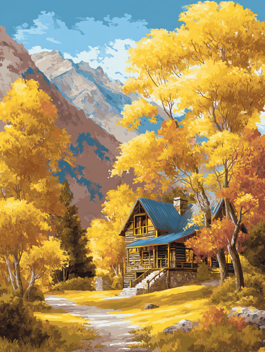 Autumn Cabin Mountain View