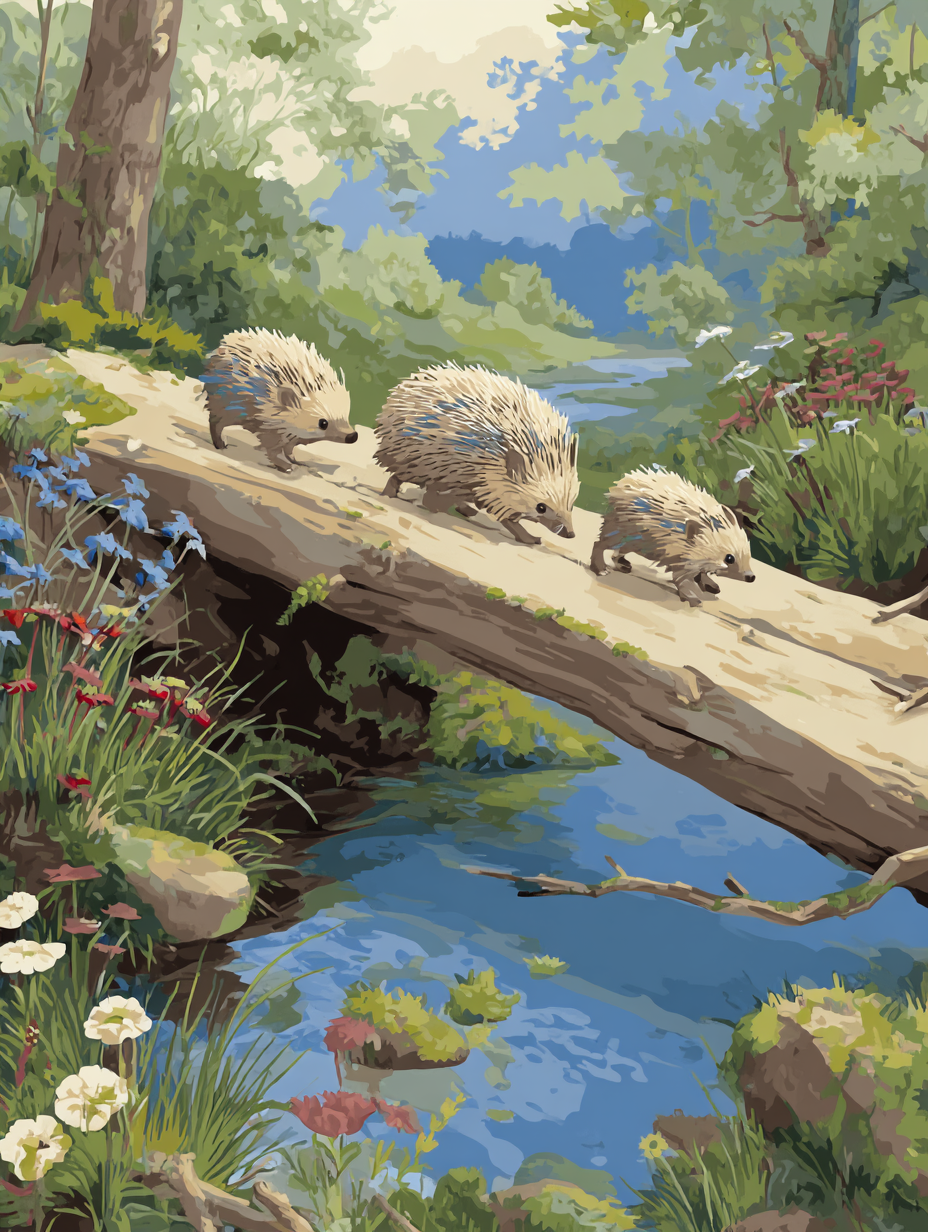 Cute Hedgehogs Nature Walk