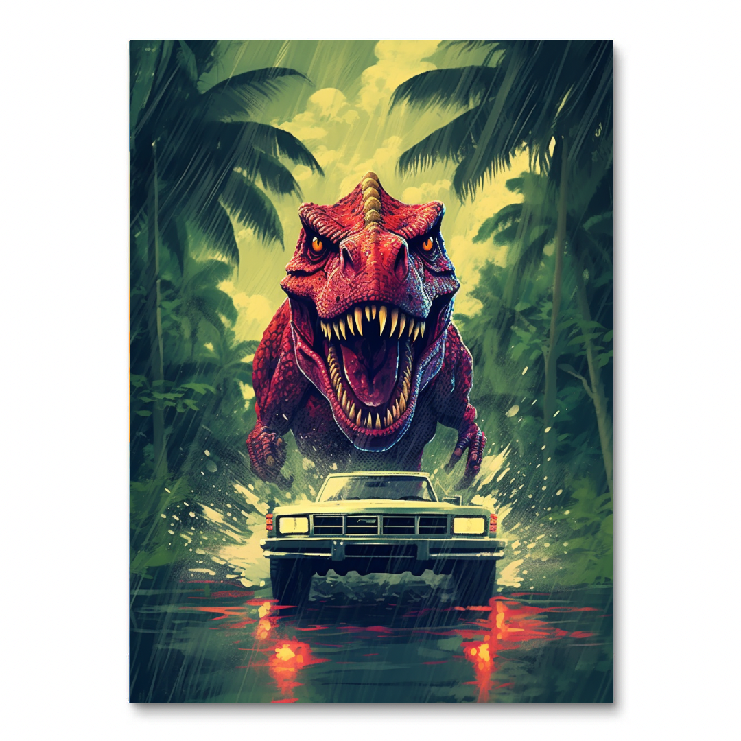 T-Rex Chasing Car