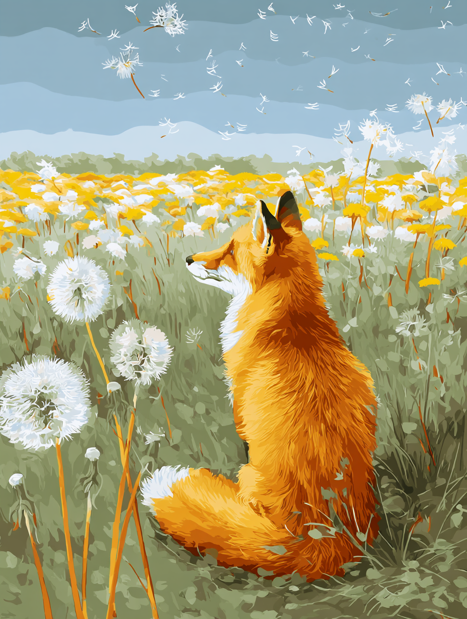 Gentle Fox Blowing Wishes