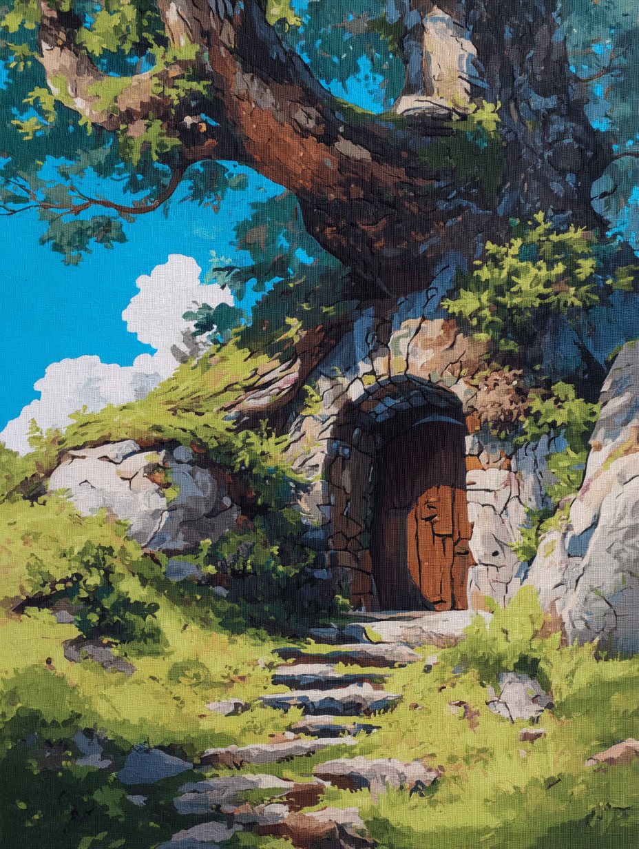 Hidden Entrance Ancient Tree