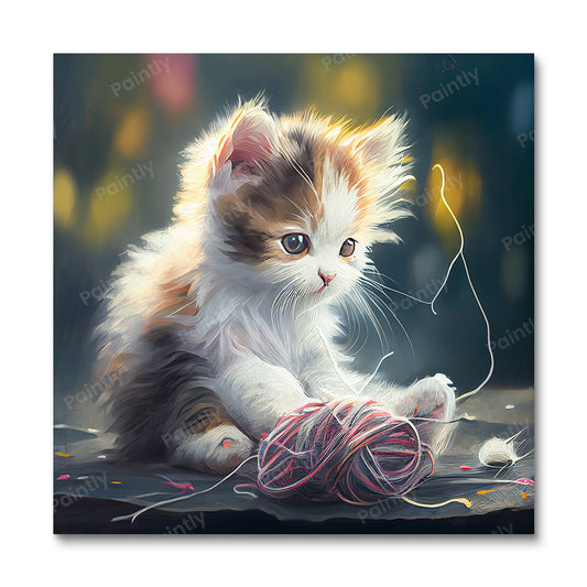 Kitten Playing with Wool by Sage Patel