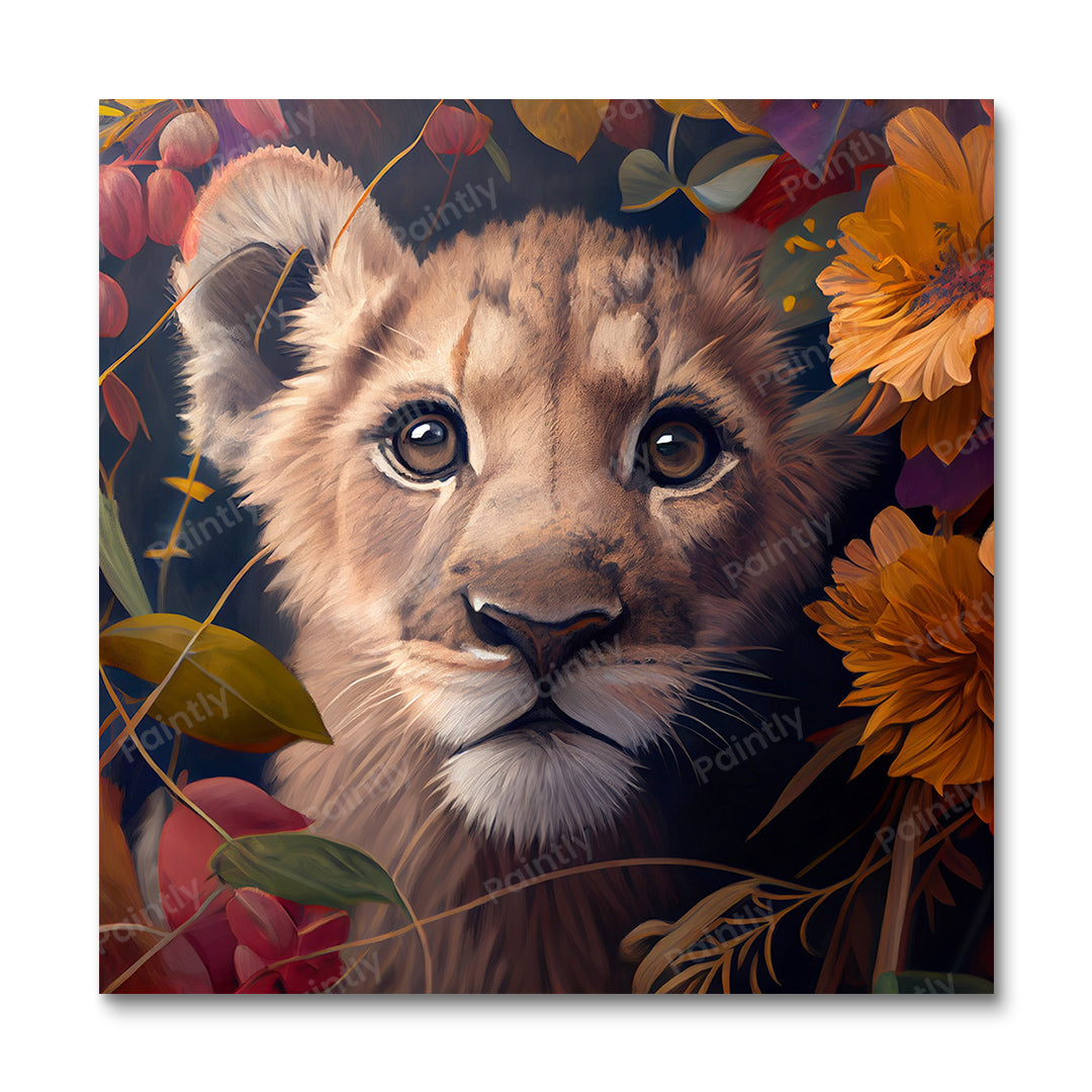 Floral Lion Cub II by Kian