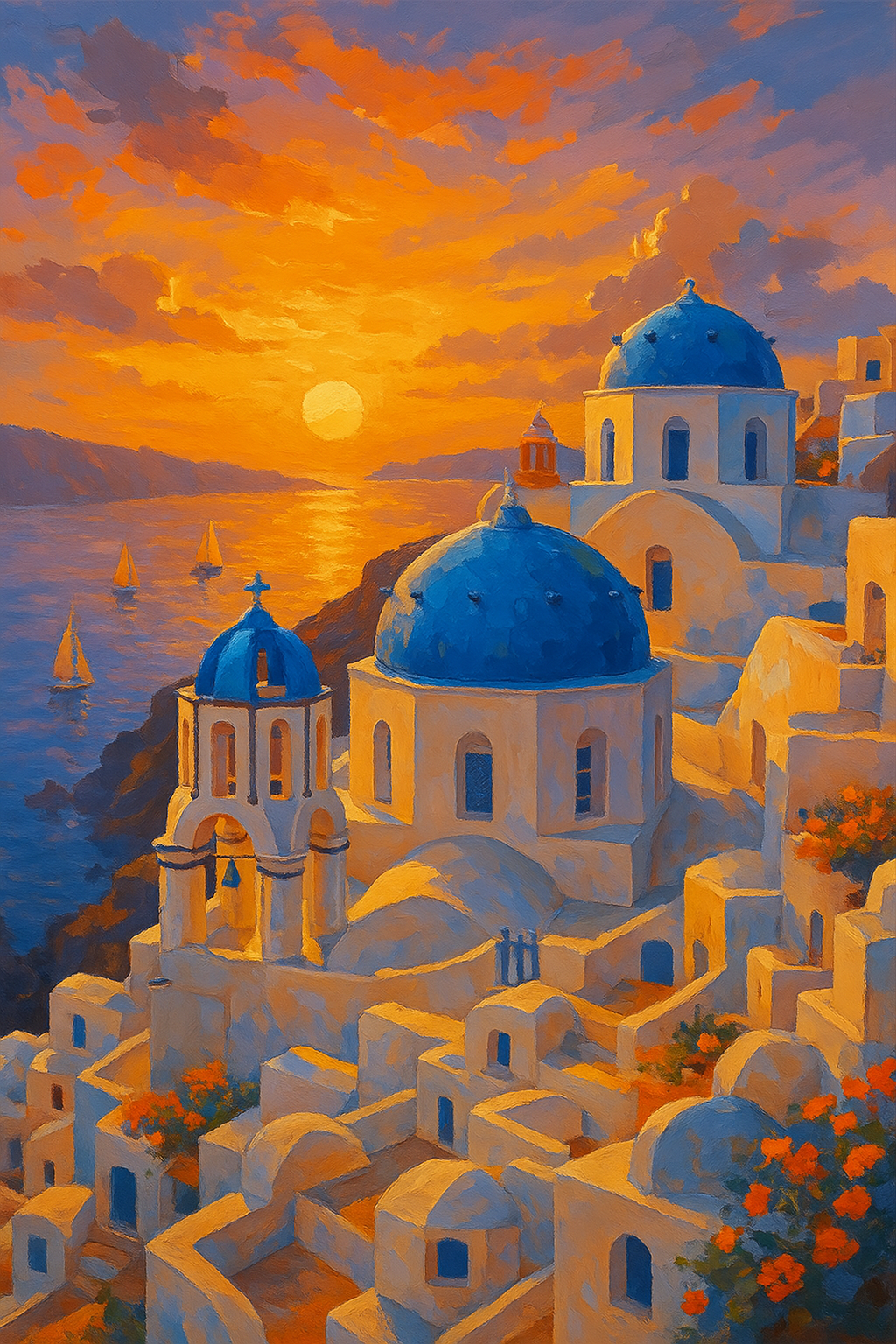 Blue domes of Santorini