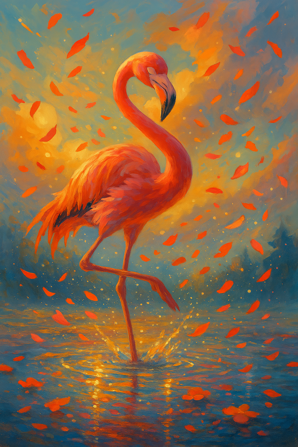 Twilight Flamingo Dance