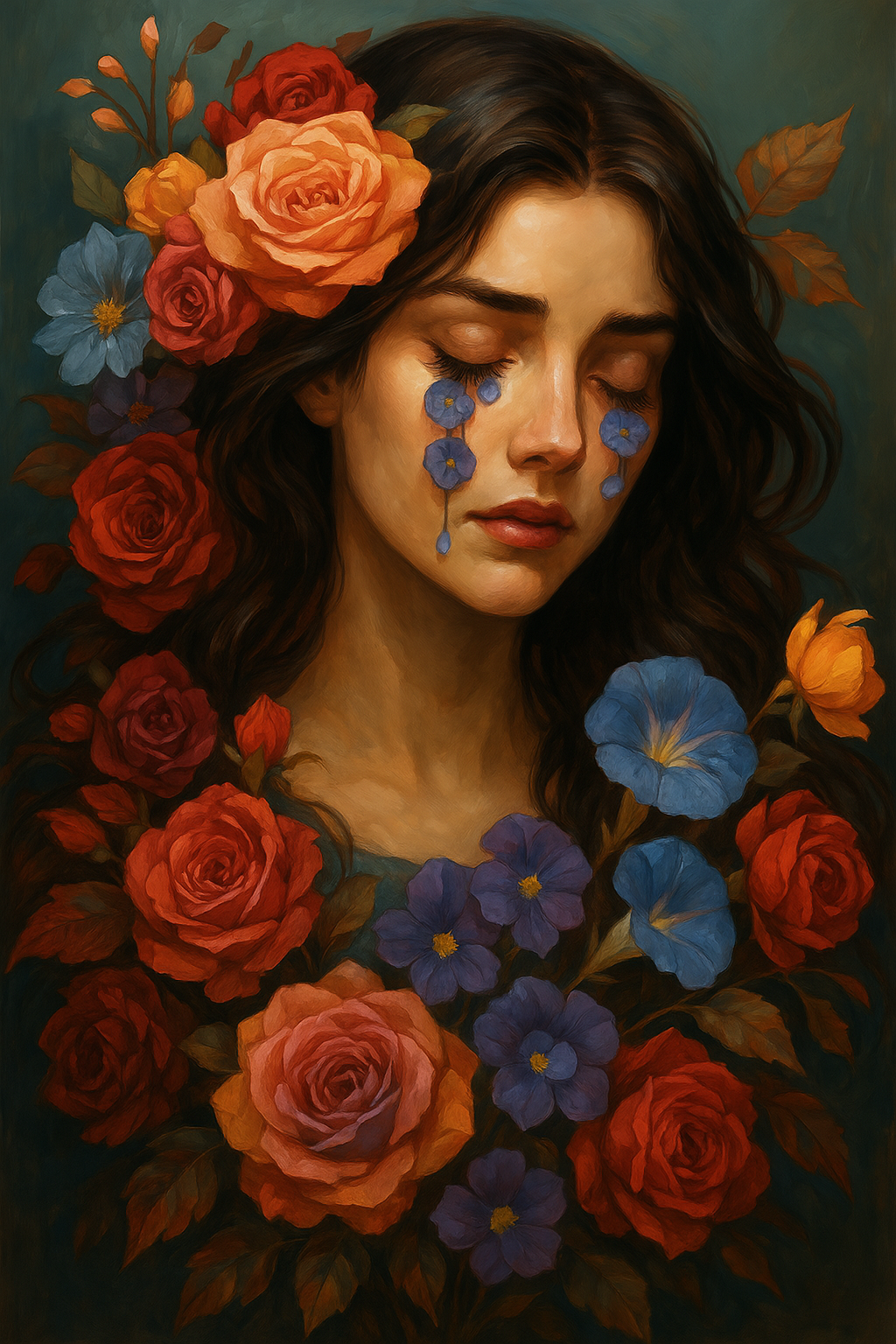 Woman with Floral Tears