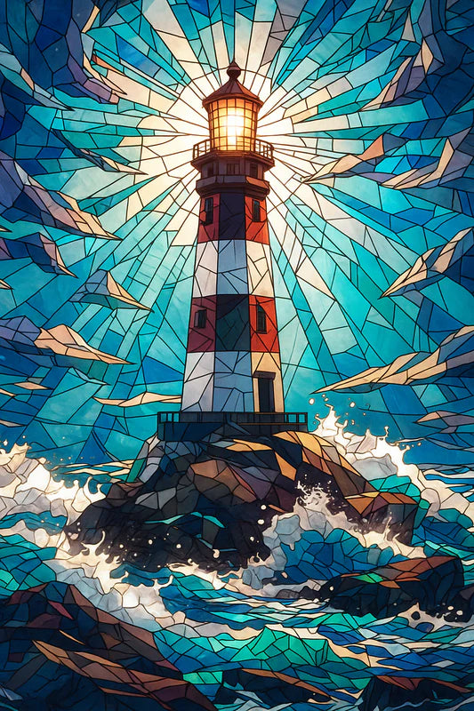 Stained Glass Lighthouse Beacon