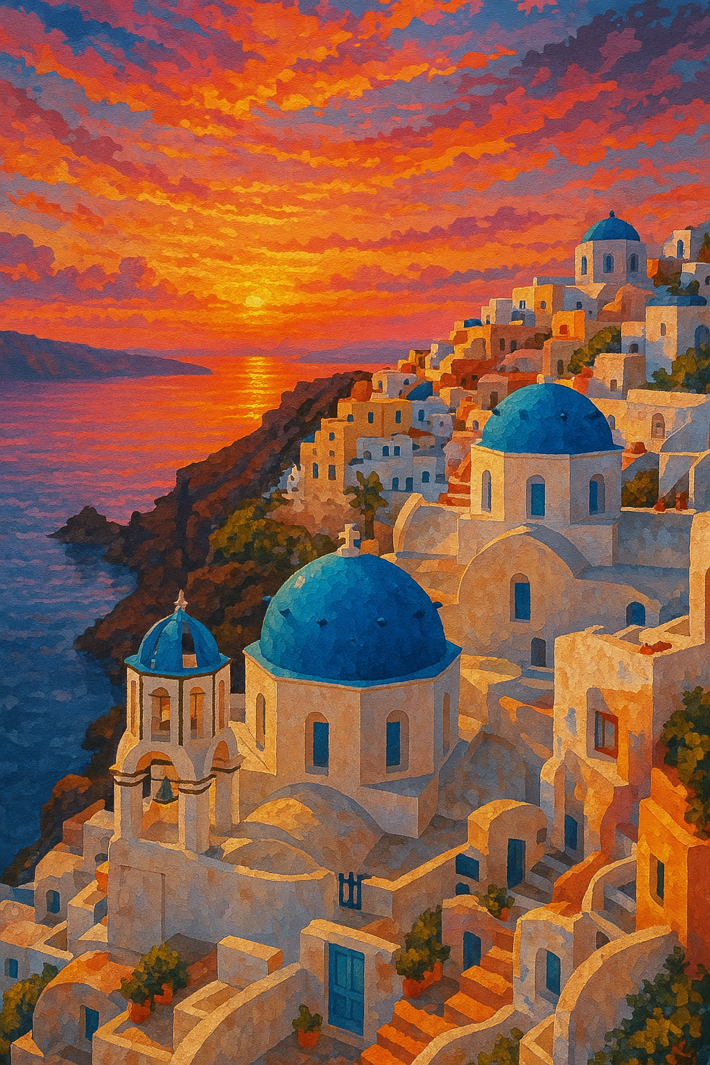 Santorini Sunset Glow
