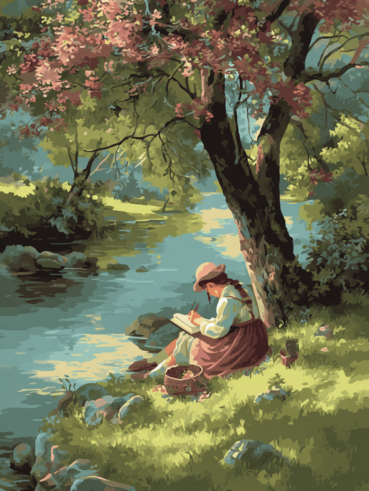 Peaceful Riverside Artistic Moment