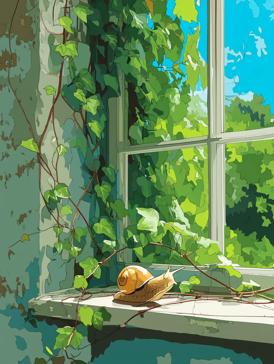 Slow Snail Sunny Window