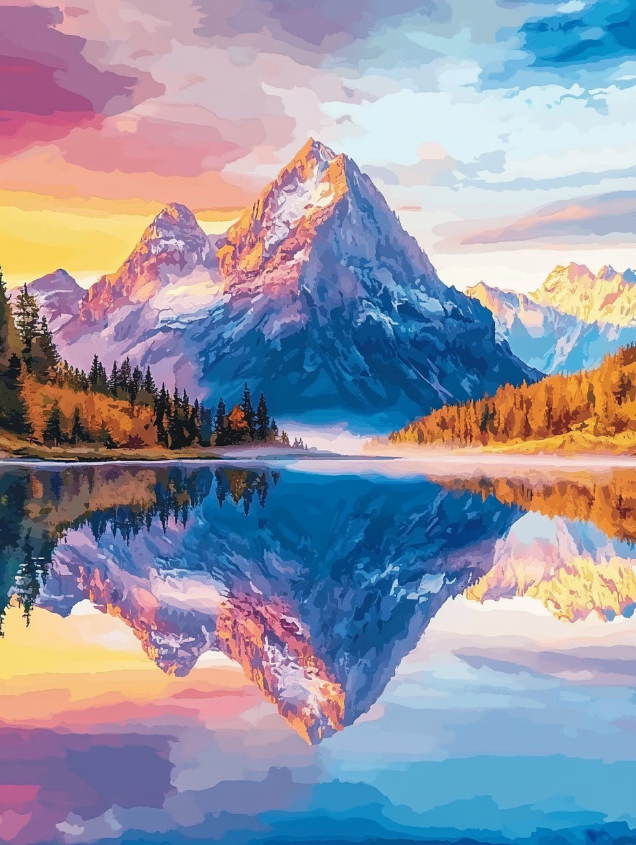 Still Water Mountain Scene