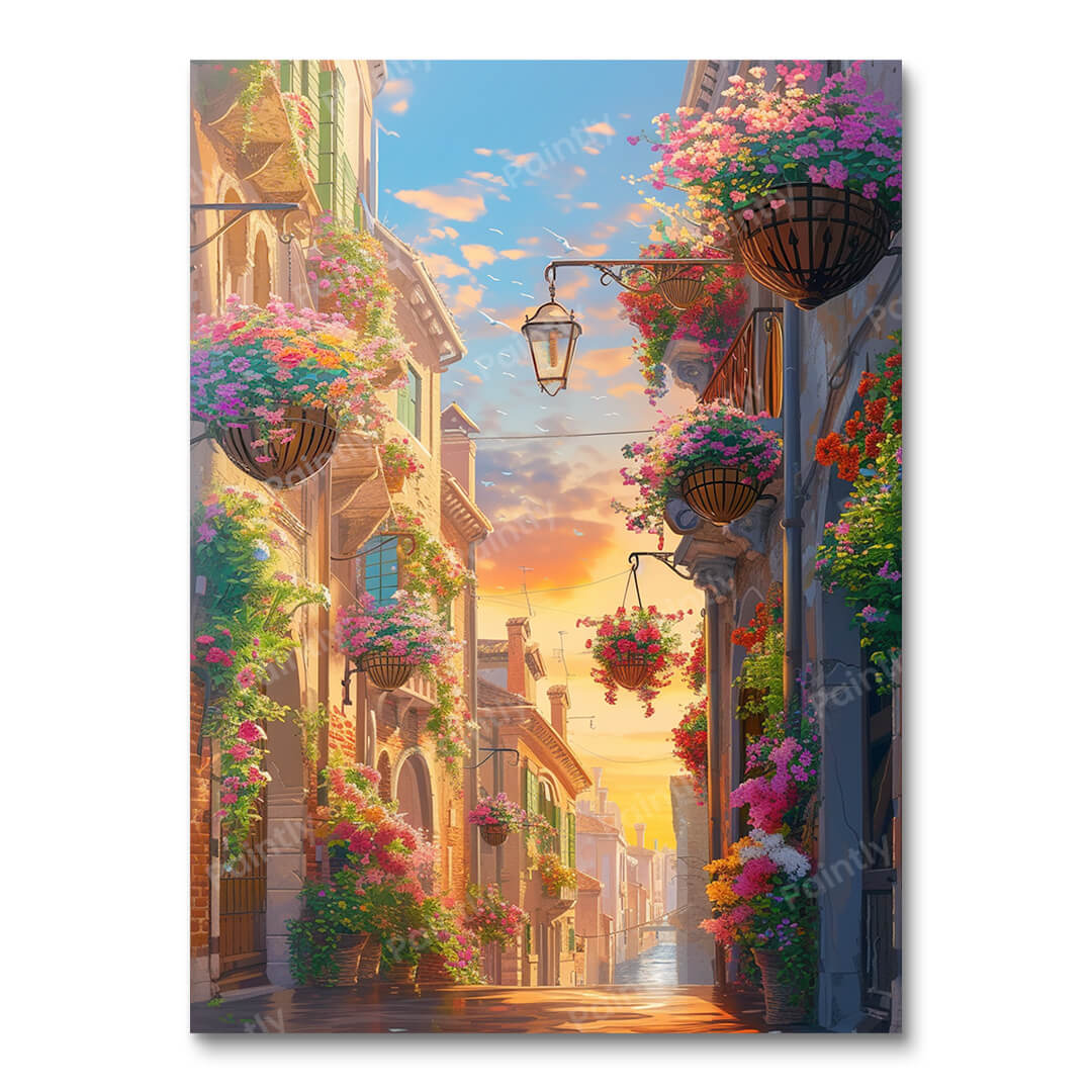 Sunset Bloomed Streetscape