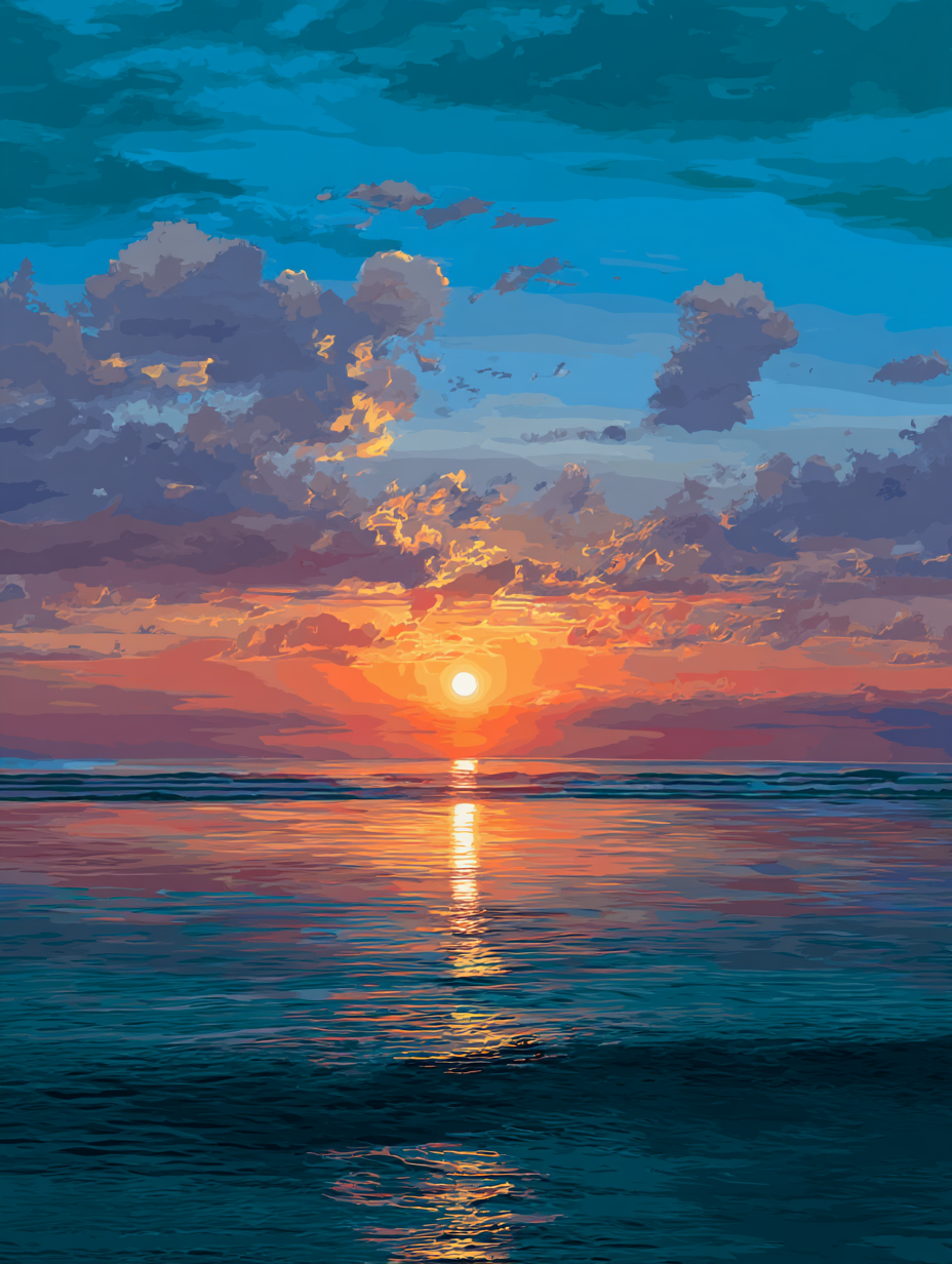 Tranquil Sea Sunrise Glow