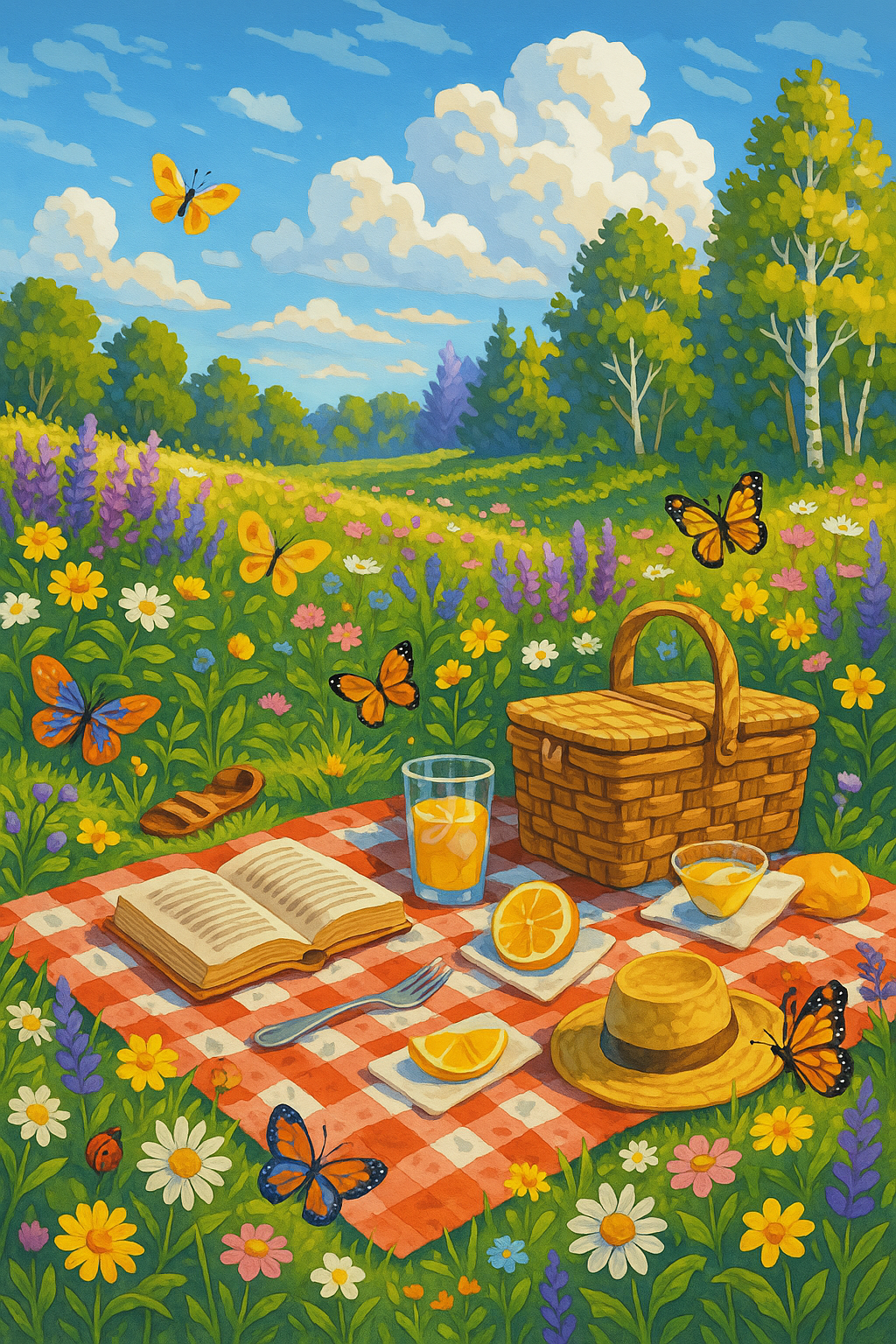 Picnic on a Meadow Morning
