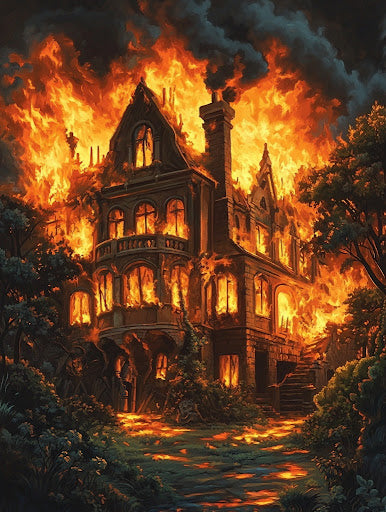 Burning Mansion, Forest Night