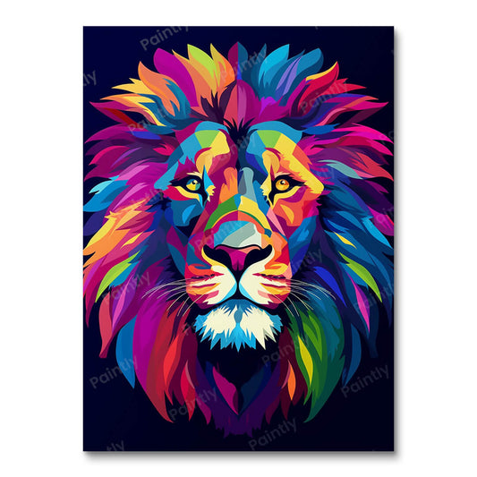 Color Cascade Lion in Shadow