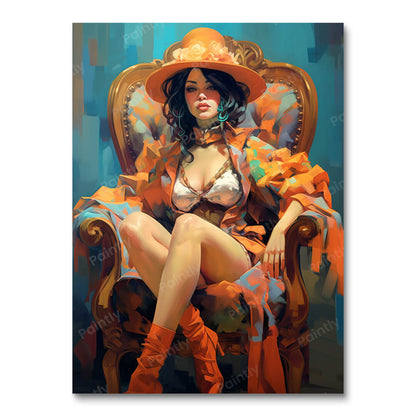 Colorful Lady in Repose