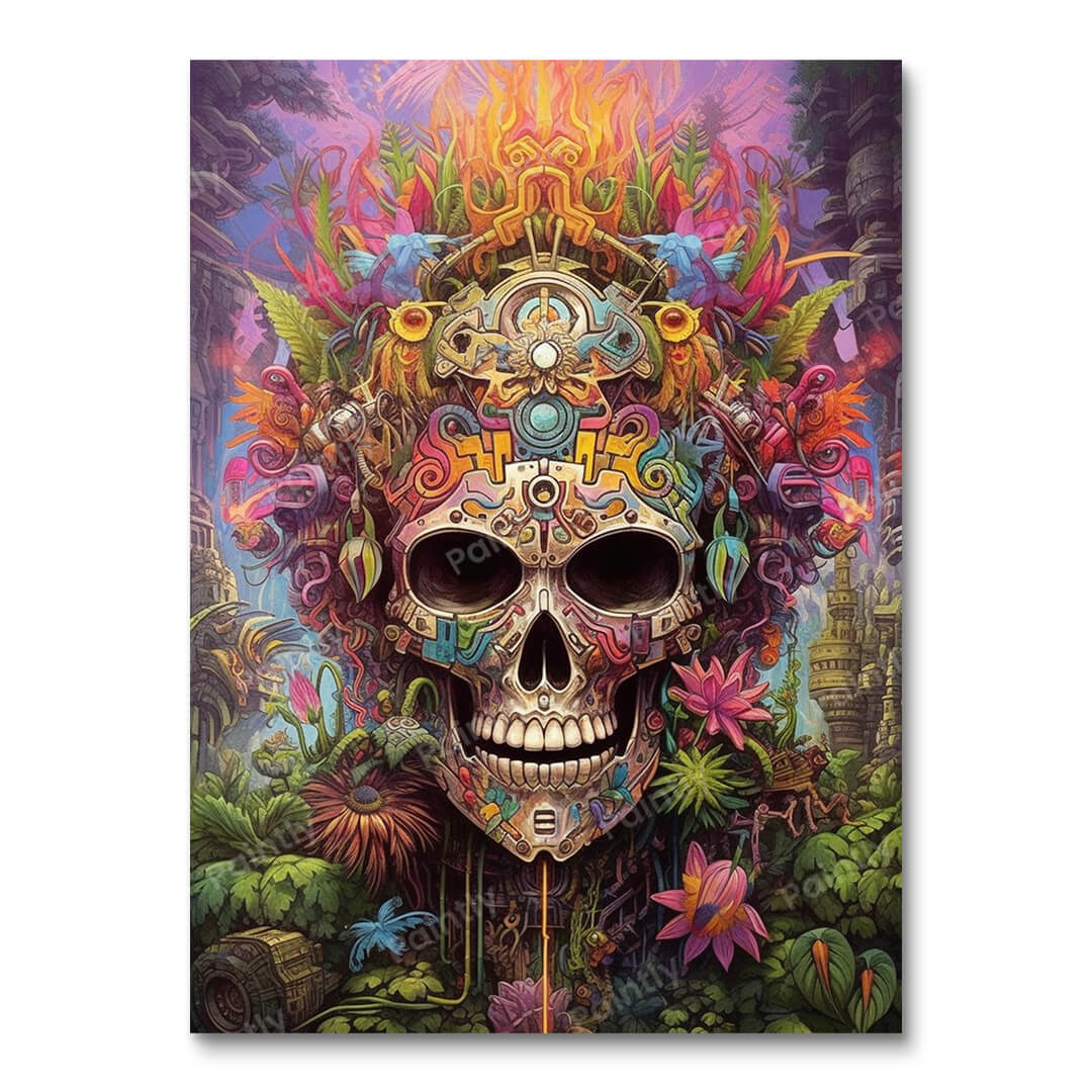 Aztec Skull in the Jungle