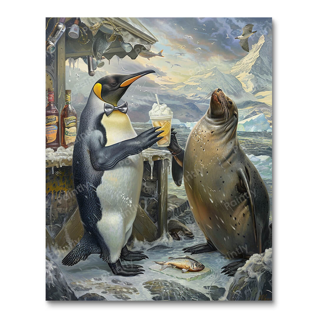 Penguin Selling Snow Cones to a Seal