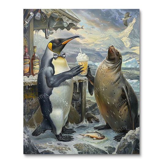 Penguin Selling Snow Cones to a Seal