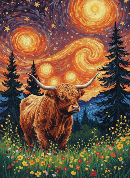 Highland Cow Night of Becoming