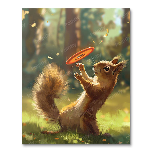 Squirrel Playing Frisbee