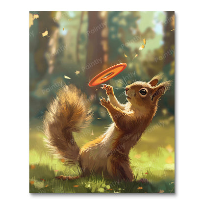 Squirrel Playing Frisbee