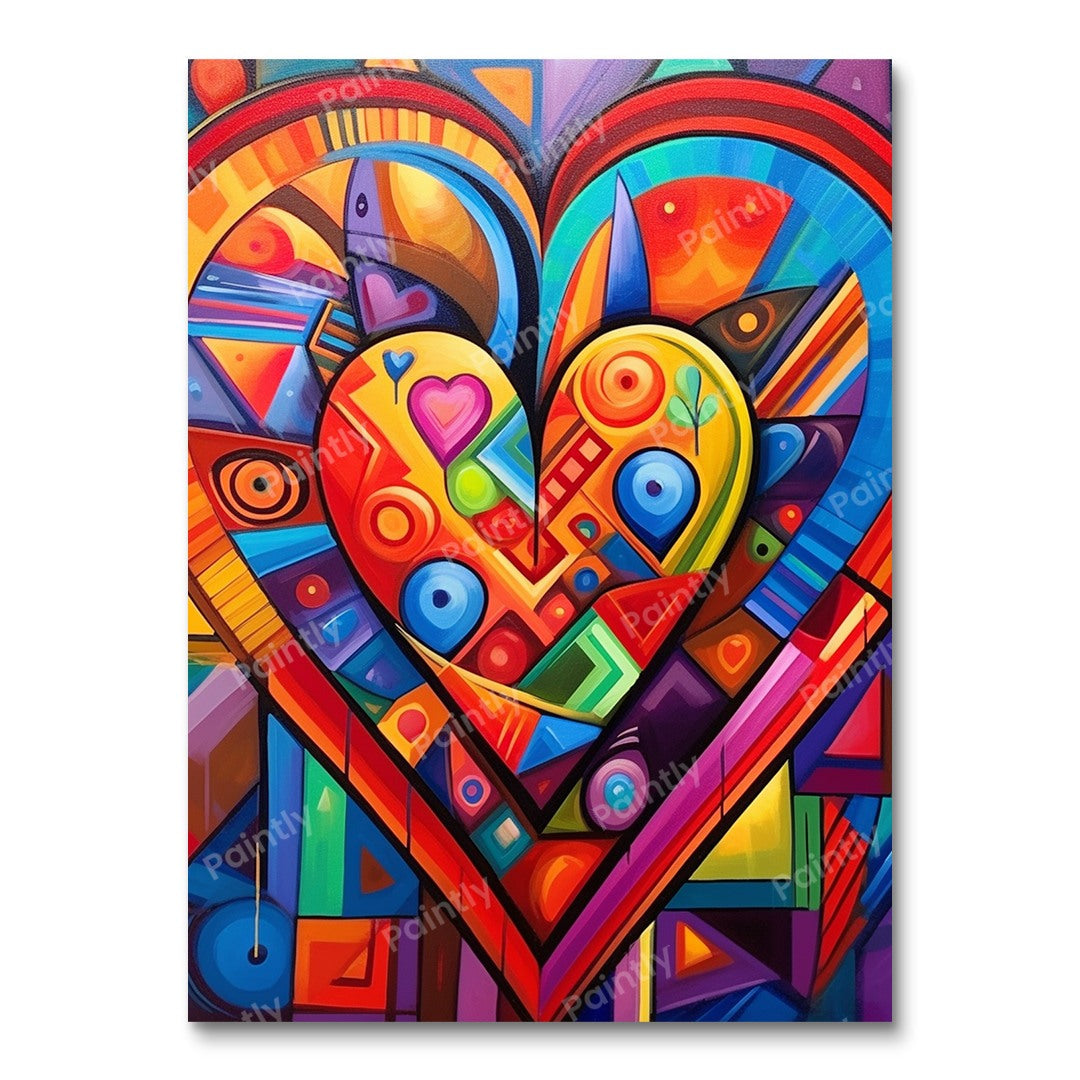 Colorful Cubist Heart