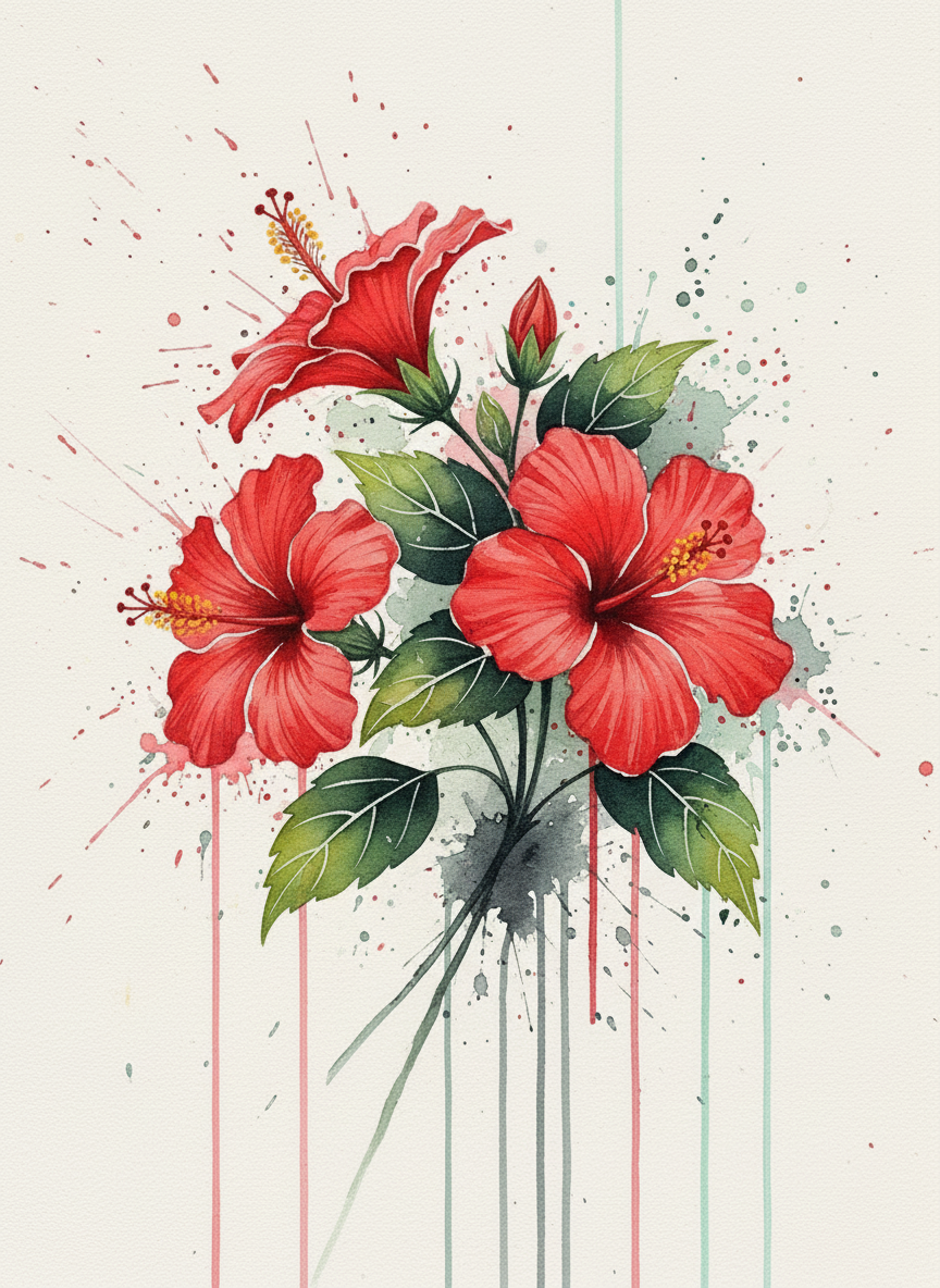 Crimson Hibiscus Bouquet