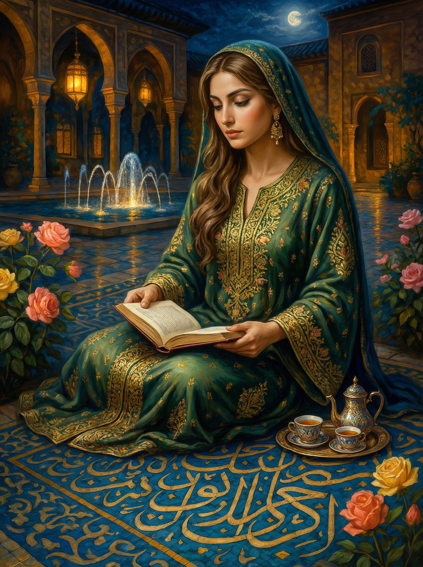 Moonlit Courtyard Reader