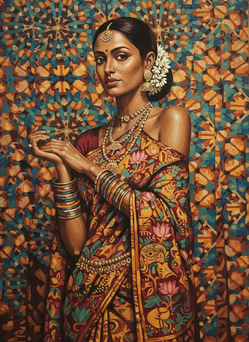 Golden Saree Elegance
