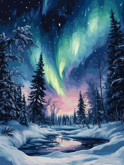Aurora Winter Forest