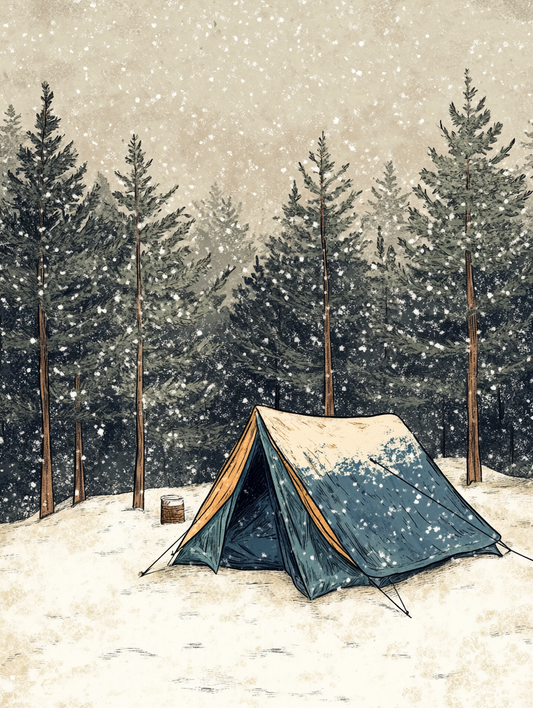Camping in Falling Snow
