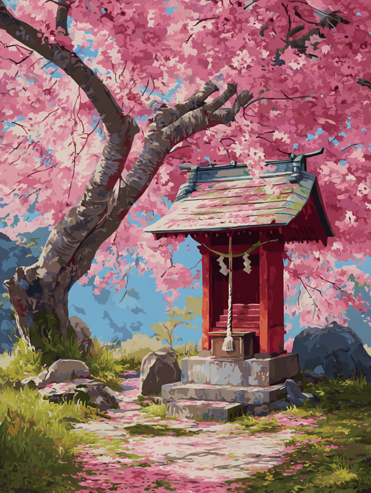 Cherry Blossom Japanese Shrine