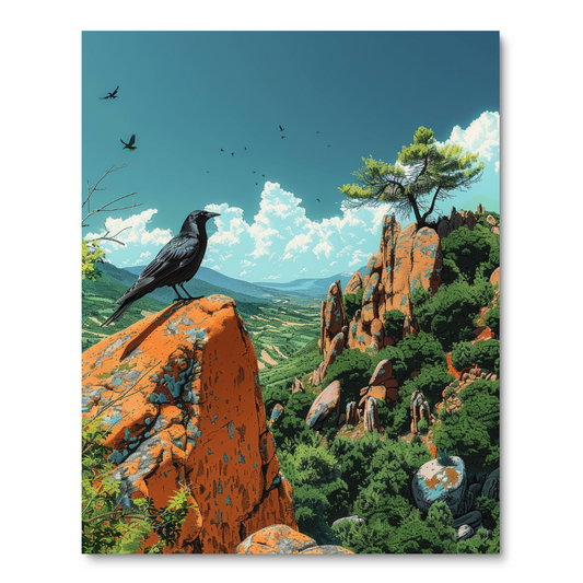 Comic Landscape Flight