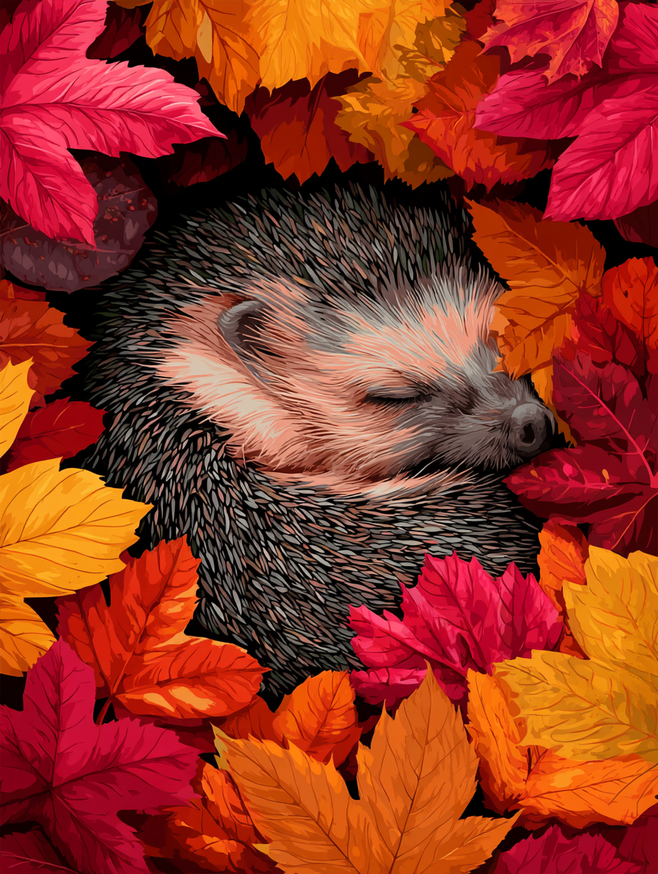 Cozy Hedgehog Leaf Bed