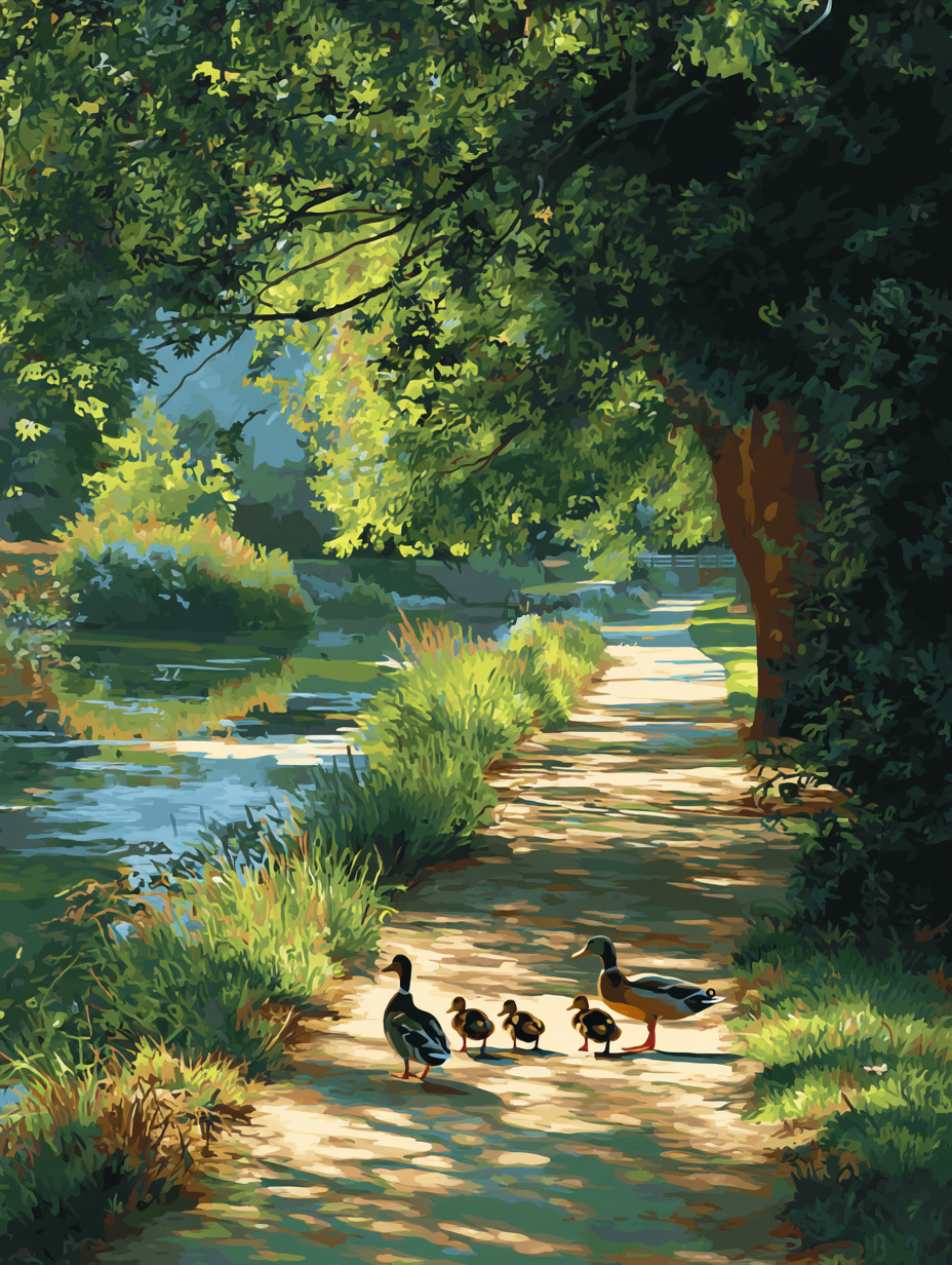 Ducks Path Shaded River