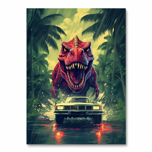 T-Rex Chasing Car