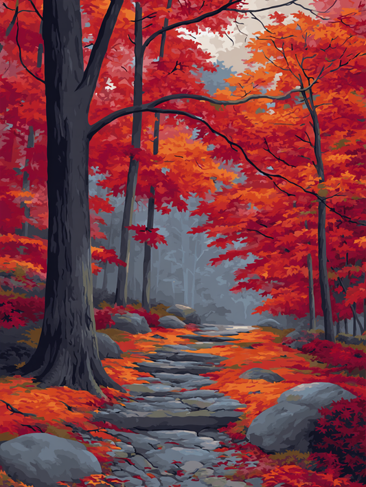 Fall Forest Rocky Way