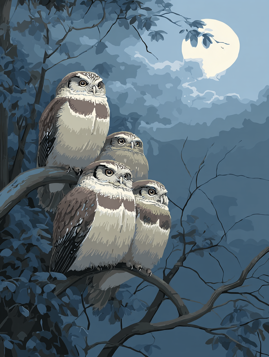 Family Owls Night Watch