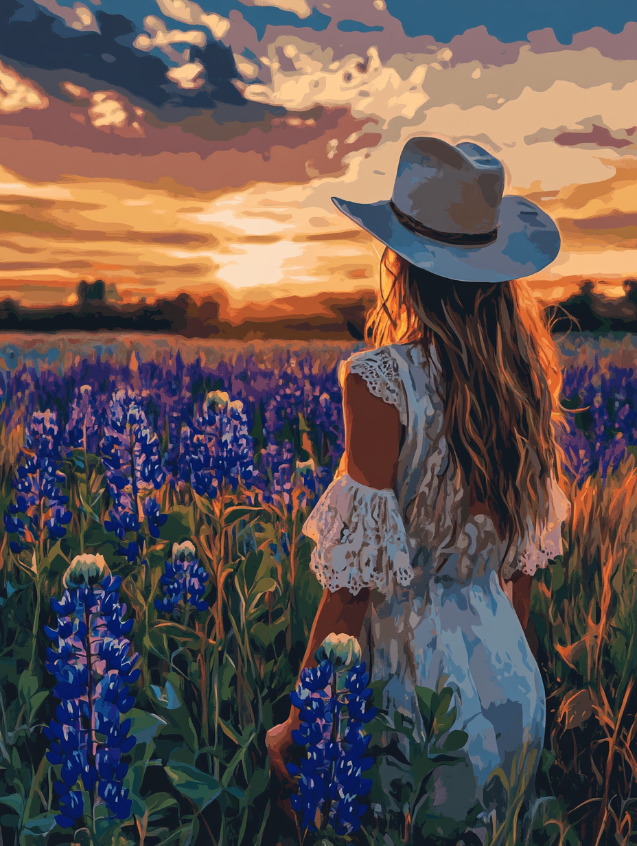 Field of Blue Flowers