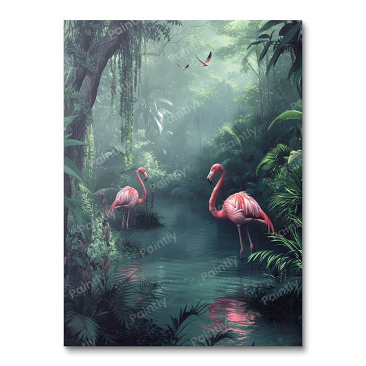 Flamingos in the Forest