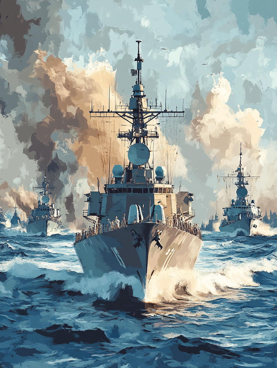 Fleet of Military Vessels