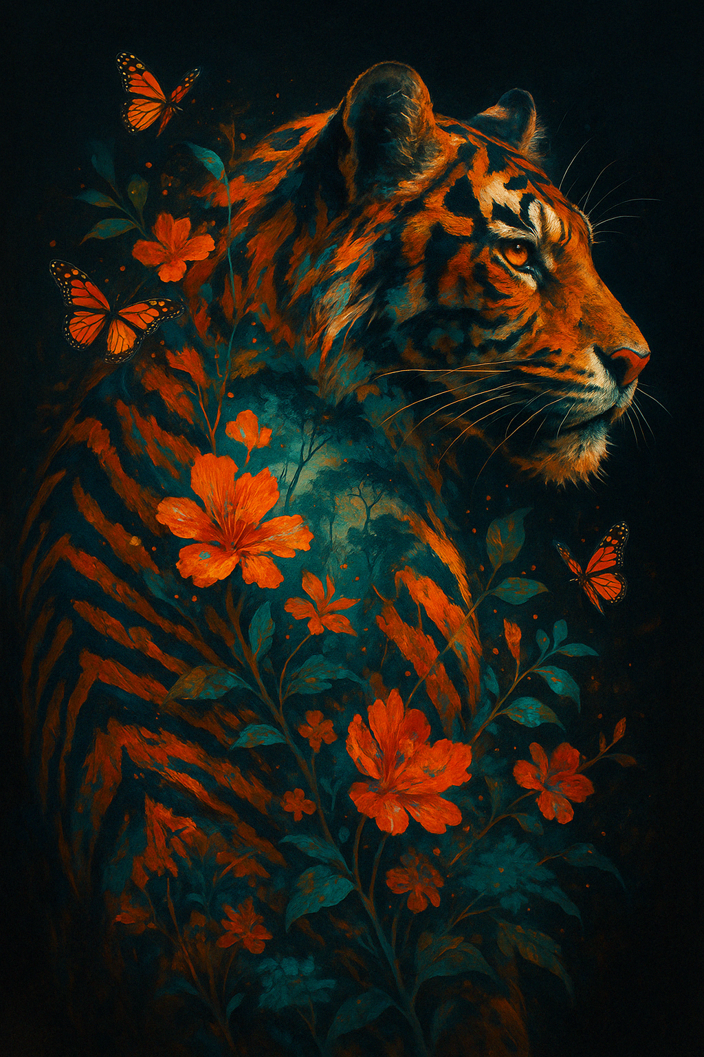 Floral Fantasy Tiger