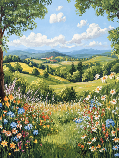 Flower Meadow Rolling Hills