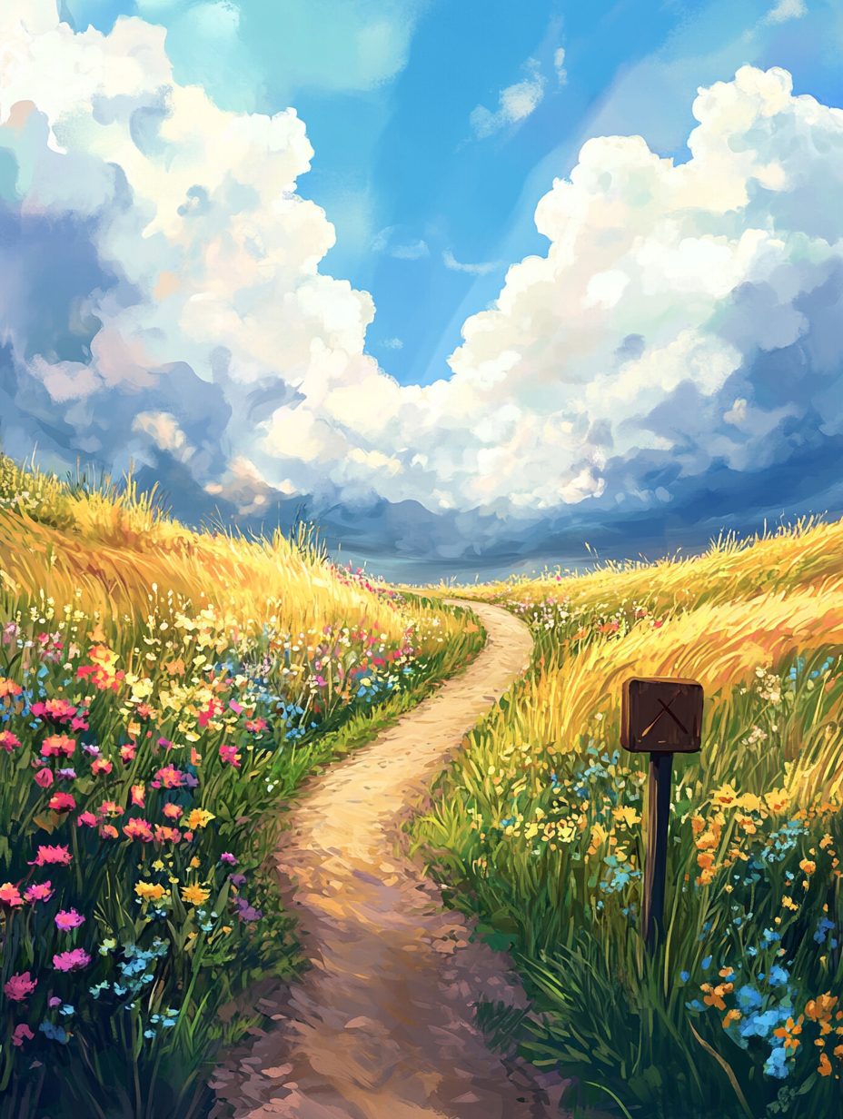 Flower Path Sunny Meadow