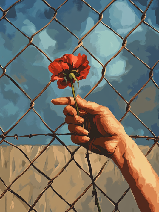 Flower Through Fence